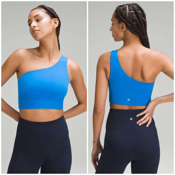Lululemon Align Asymmetrical Bra Light Support Size 14 C/D Cup Poolside Blue - Picture 1 of 4